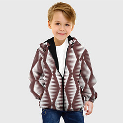 Куртка с капюшоном детская Ромбы цвета кофе, цвет: 3D-черный — фото 2