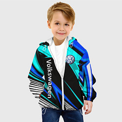 Куртка с капюшоном детская Фольцваген - sport uniform, цвет: 3D-белый — фото 2