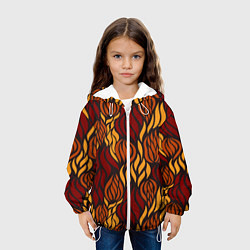 Куртка с капюшоном детская Hot Flames - паттерн, цвет: 3D-белый — фото 2