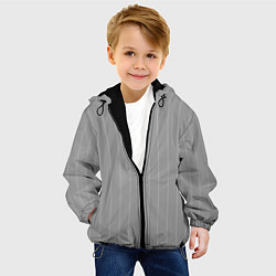 Куртка с капюшоном детская Благородный серый полосатый, цвет: 3D-черный — фото 2