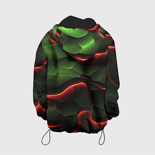 Детская куртка Объемные красно зеленые плиты / 3D-Черный – фото 2