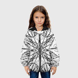 Куртка с капюшоном детская Абстрактный контрастный паттерн, цвет: 3D-черный — фото 2