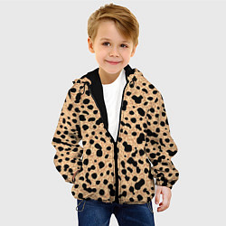 Куртка с капюшоном детская Пятнистый паттерн светло-коричневый, цвет: 3D-черный — фото 2