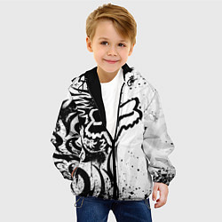 Куртка с капюшоном детская Fox motocross - белый дракон, цвет: 3D-черный — фото 2