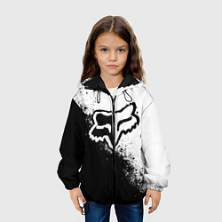 Куртка с капюшоном детская Fox motocross - черно-белые пятна, цвет: 3D-черный — фото 2