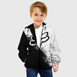 Куртка с капюшоном детская Fox motocross - черно-белые пятна, цвет: 3D-черный — фото 2