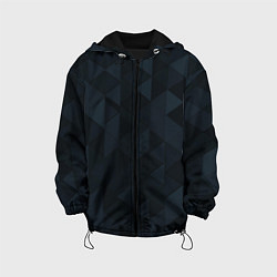 Куртка с капюшоном детская Тёмно-синий треугольный, цвет: 3D-черный