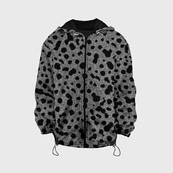 Куртка с капюшоном детская Пятнистый чёрно-серый, цвет: 3D-черный