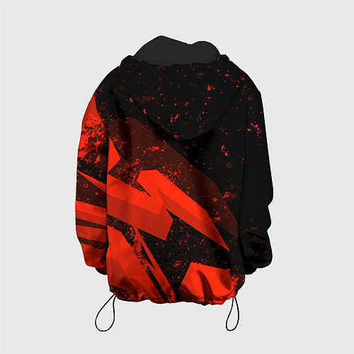 Детская куртка Кавасаки - красные брызги / 3D-Черный – фото 2
