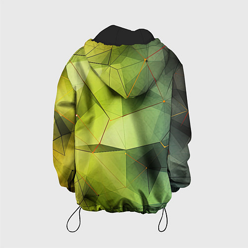 Детская куртка Зеленая текстура объемная / 3D-Черный – фото 2