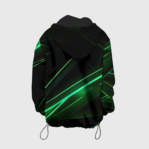 Детская куртка Green lines black backgrouns / 3D-Черный – фото 2