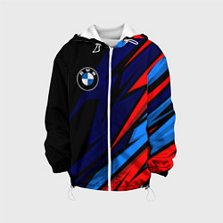 Куртка с капюшоном детская BMW - m colors and black, цвет: 3D-белый