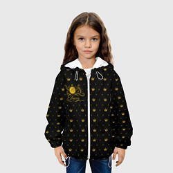 Куртка с капюшоном детская Королевский паттерн - Евгения, цвет: 3D-белый — фото 2