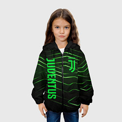 Куртка с капюшоном детская Juventus 2 green logo, цвет: 3D-черный — фото 2