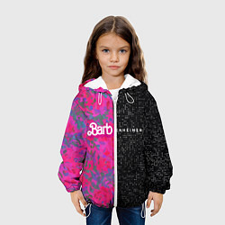 Куртка с капюшоном детская Barbenheimer - meme, цвет: 3D-белый — фото 2