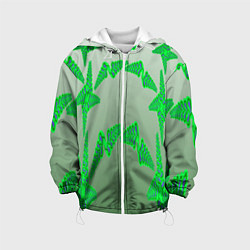 Куртка с капюшоном детская Растительный паттерн, цвет: 3D-белый