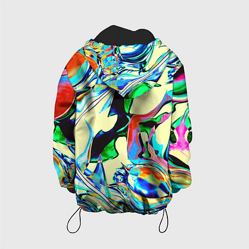 Детская куртка Яркие абстрактные разводы / 3D-Черный – фото 2