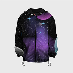 Куртка с капюшоном детская Фон космоса звёздное небо, цвет: 3D-черный