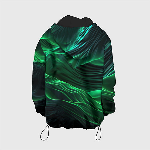 Детская куртка Зеленая абстракция / 3D-Черный – фото 2