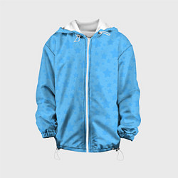 Куртка с капюшоном детская Звёздочки голубой паттерн, цвет: 3D-белый