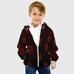 Куртка с капюшоном детская Кровавые ладони, цвет: 3D-белый — фото 2