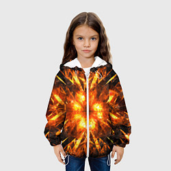 Куртка с капюшоном детская Fire abstract, цвет: 3D-белый — фото 2