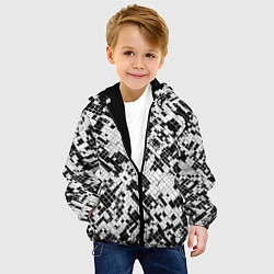 Куртка с капюшоном детская Чёрно-белая сеть, цвет: 3D-черный — фото 2