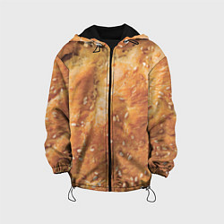 Куртка с капюшоном детская Хлеб с кунжутом, цвет: 3D-черный