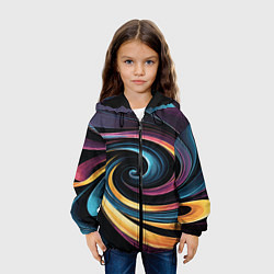 Куртка с капюшоном детская Gradient vortex, цвет: 3D-черный — фото 2