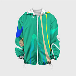 Куртка с капюшоном детская Абстрактное изображение, линии, цвет: 3D-белый