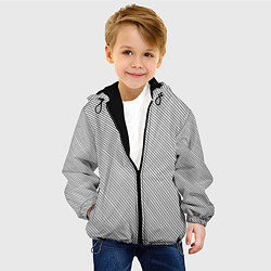 Куртка с капюшоном детская Чёрные полосы на белом, цвет: 3D-черный — фото 2