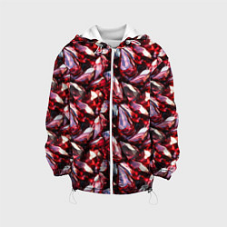 Куртка с капюшоном детская Рубиновый паттерн, цвет: 3D-белый