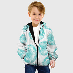 Куртка с капюшоном детская Акварельные голубые био формы, цвет: 3D-черный — фото 2