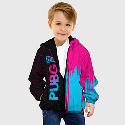 Куртка с капюшоном детская PUBG - neon gradient: по-вертикали, цвет: 3D-черный — фото 2