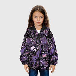 Куртка с капюшоном детская Ведьминский паттерн, цвет: 3D-черный — фото 2