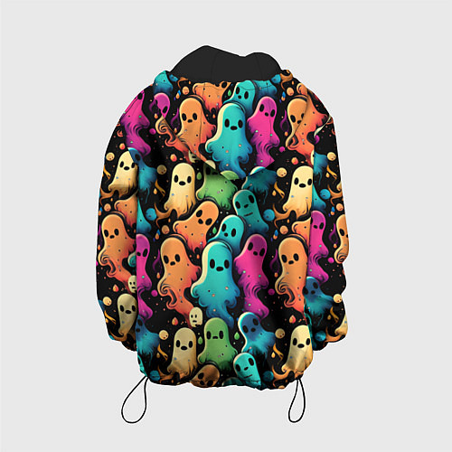 Детская куртка Паттерн с разноцветными приведениями / 3D-Черный – фото 2