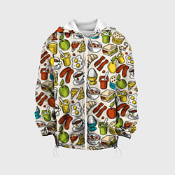 Куртка с капюшоном детская Завтрак - цветной, цвет: 3D-белый
