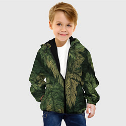 Куртка с капюшоном детская Камуфляж хвойный лес, цвет: 3D-черный — фото 2