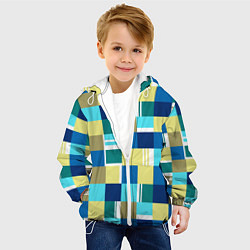 Куртка с капюшоном детская Ретро квадраты, цвет: 3D-белый — фото 2
