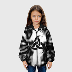 Куртка с капюшоном детская Скандинавский узор душа, цвет: 3D-черный — фото 2