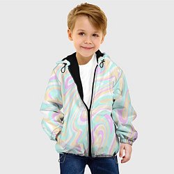 Куртка с капюшоном детская Абстракция бледные цвета, цвет: 3D-черный — фото 2