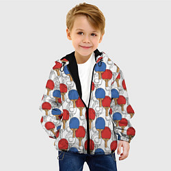 Куртка с капюшоном детская Настольный теннис - ракетки, цвет: 3D-черный — фото 2