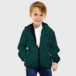 Куртка с капюшоном детская Паутина тёмно-зелёный, цвет: 3D-черный — фото 2