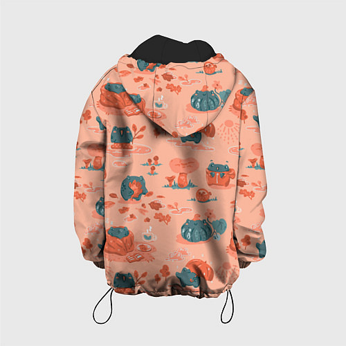Детская куртка Осенние лягушки / 3D-Черный – фото 2
