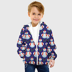 Куртка с капюшоном детская Милые снеговики - зимний узор, цвет: 3D-белый — фото 2