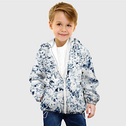 Куртка с капюшоном детская Паттерн ледяные вершины гор, цвет: 3D-белый — фото 2