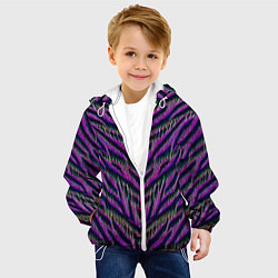 Куртка с капюшоном детская Mirror abstraction - neural network, цвет: 3D-белый — фото 2