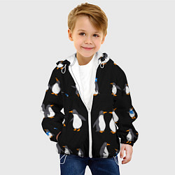 Куртка с капюшоном детская Веселая семья пингвинов, цвет: 3D-белый — фото 2