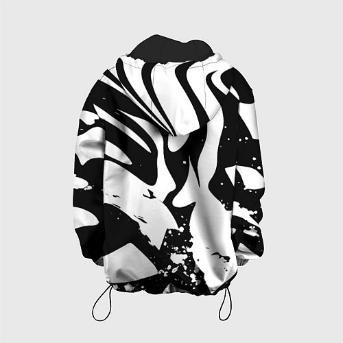 Детская куртка Экспрессивная чб абстракция / 3D-Черный – фото 2