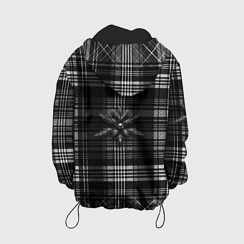 Детская куртка Черно-белая шотландская клетка / 3D-Черный – фото 2